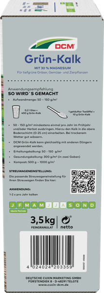 Grün Kalk - Calce Magnesiaca Granulare, 20kg (per Prato/giardino